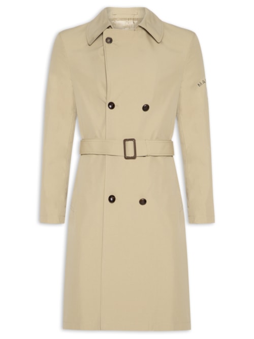 Trench Coat Masculino Double - Breasted Belted – Bege