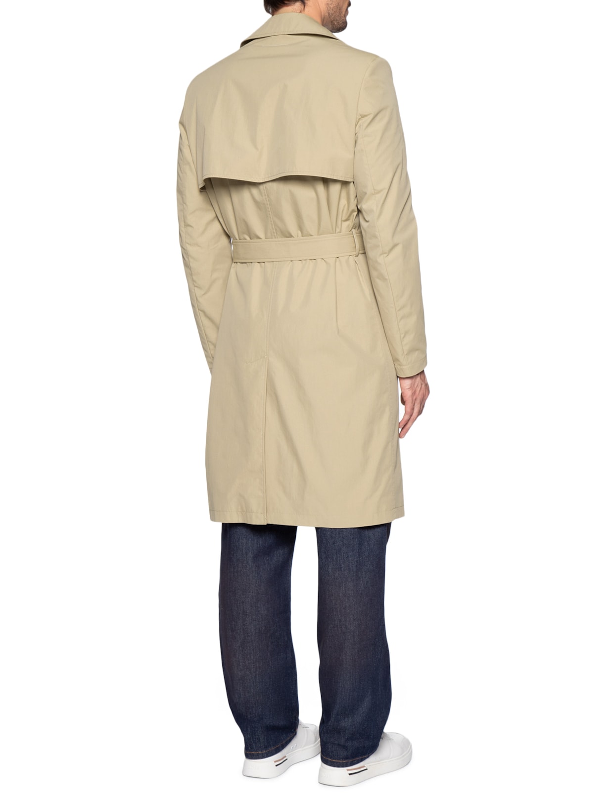 Trench Coat Masculino Double Breasted Belted – Bege Mm6 Maison Margiela