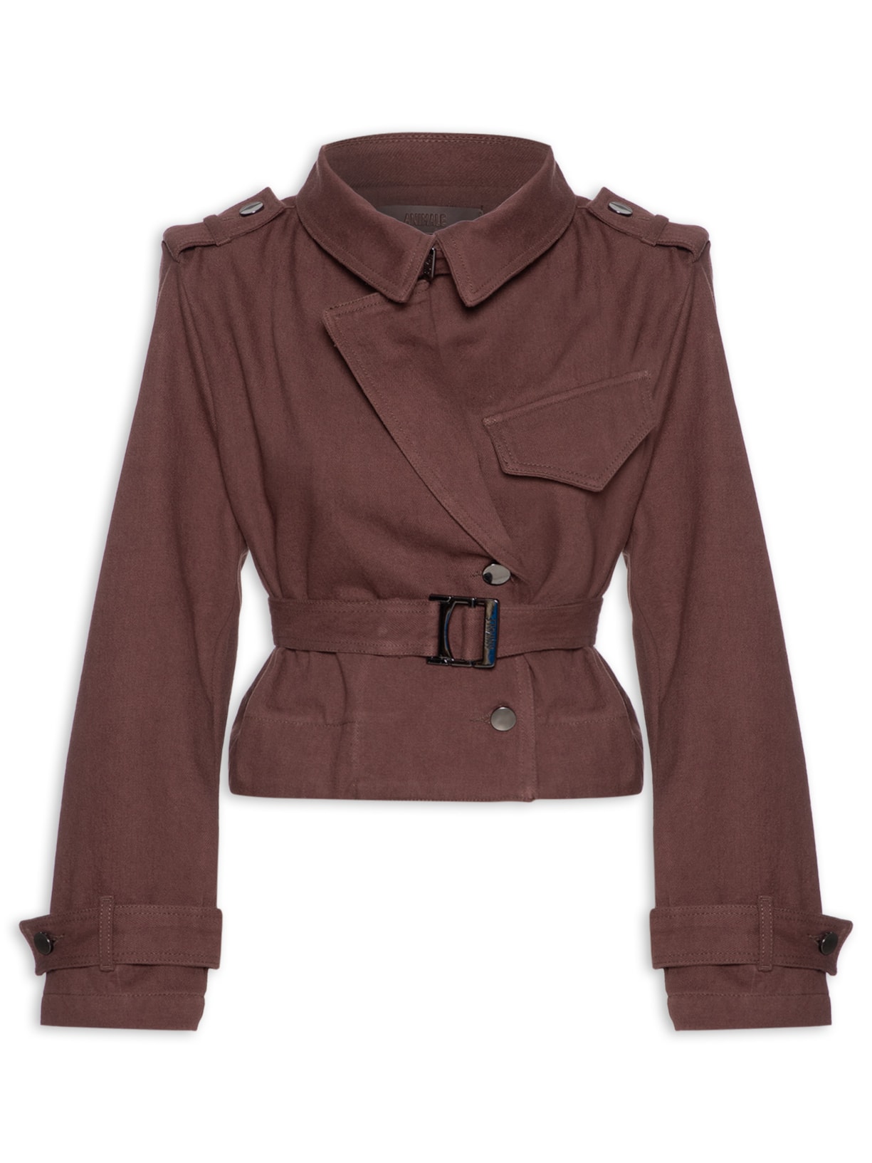 Trench Feminino De Sarja Curto Boho - Marrom