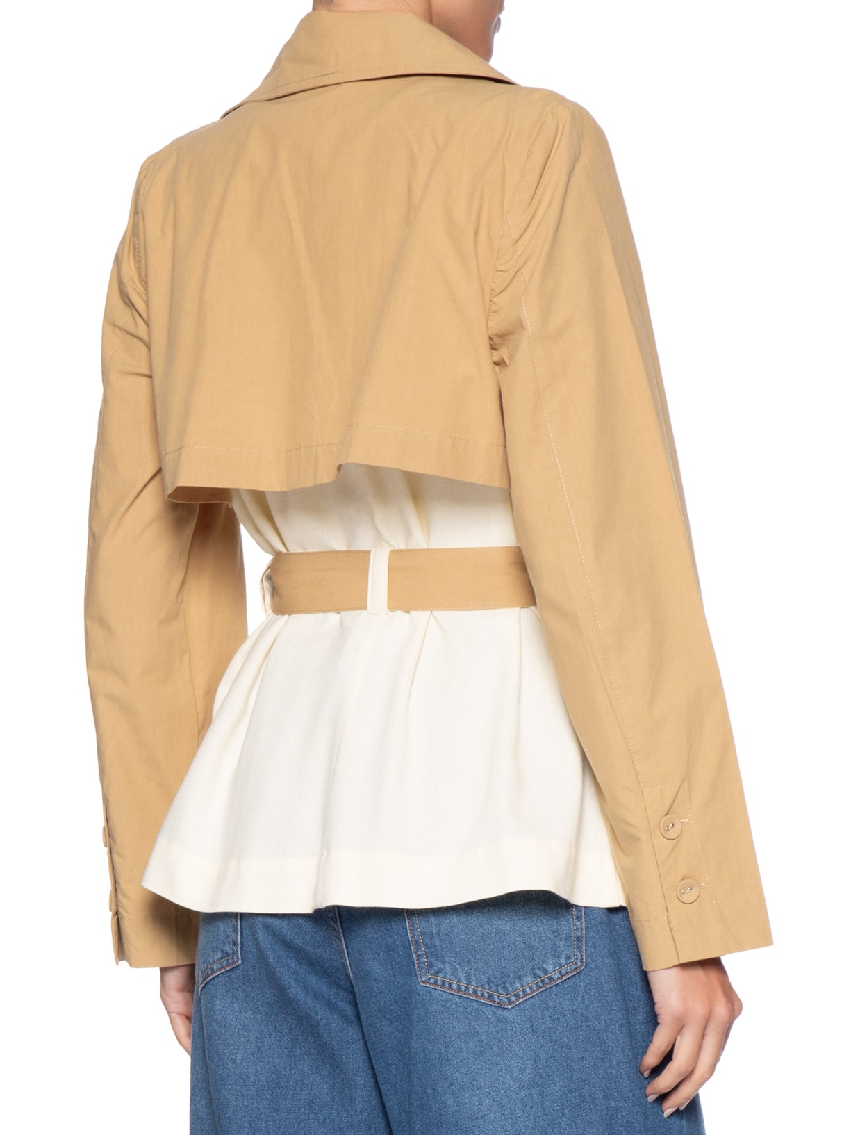 Trench Feminino  Linho com Detalhe em Algodão – Branco Dress To