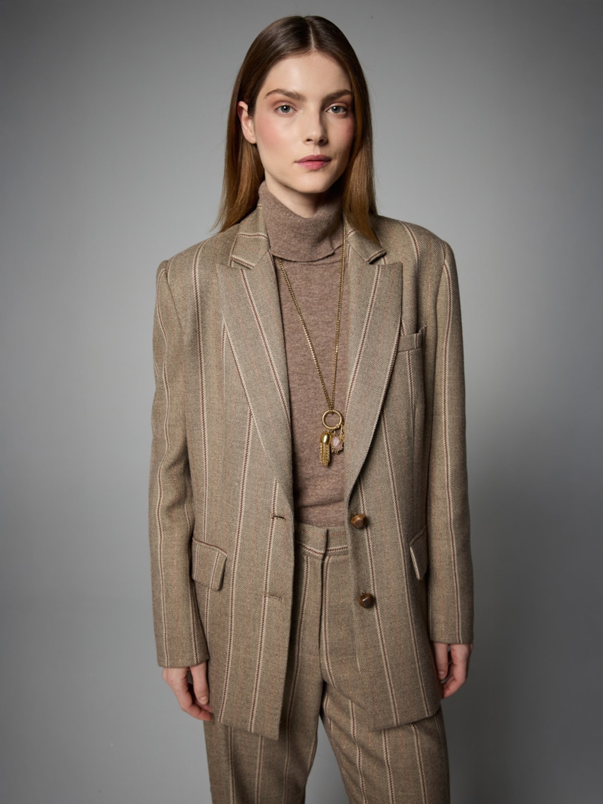 Tricot Feminino Gola Alta I26 Marrom Mixed