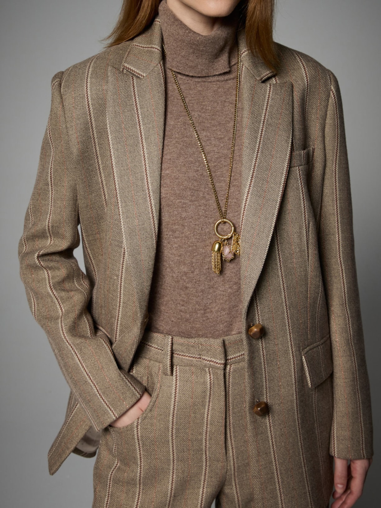 Tricot Feminino Gola Alta I26 Marrom Mixed