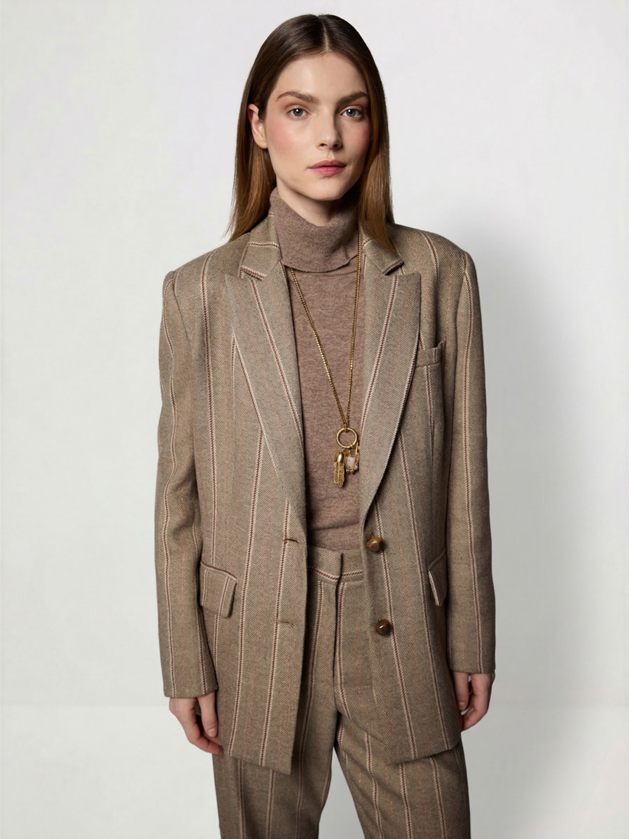 Tricot Feminino Gola Alta I26 Marrom Mixed