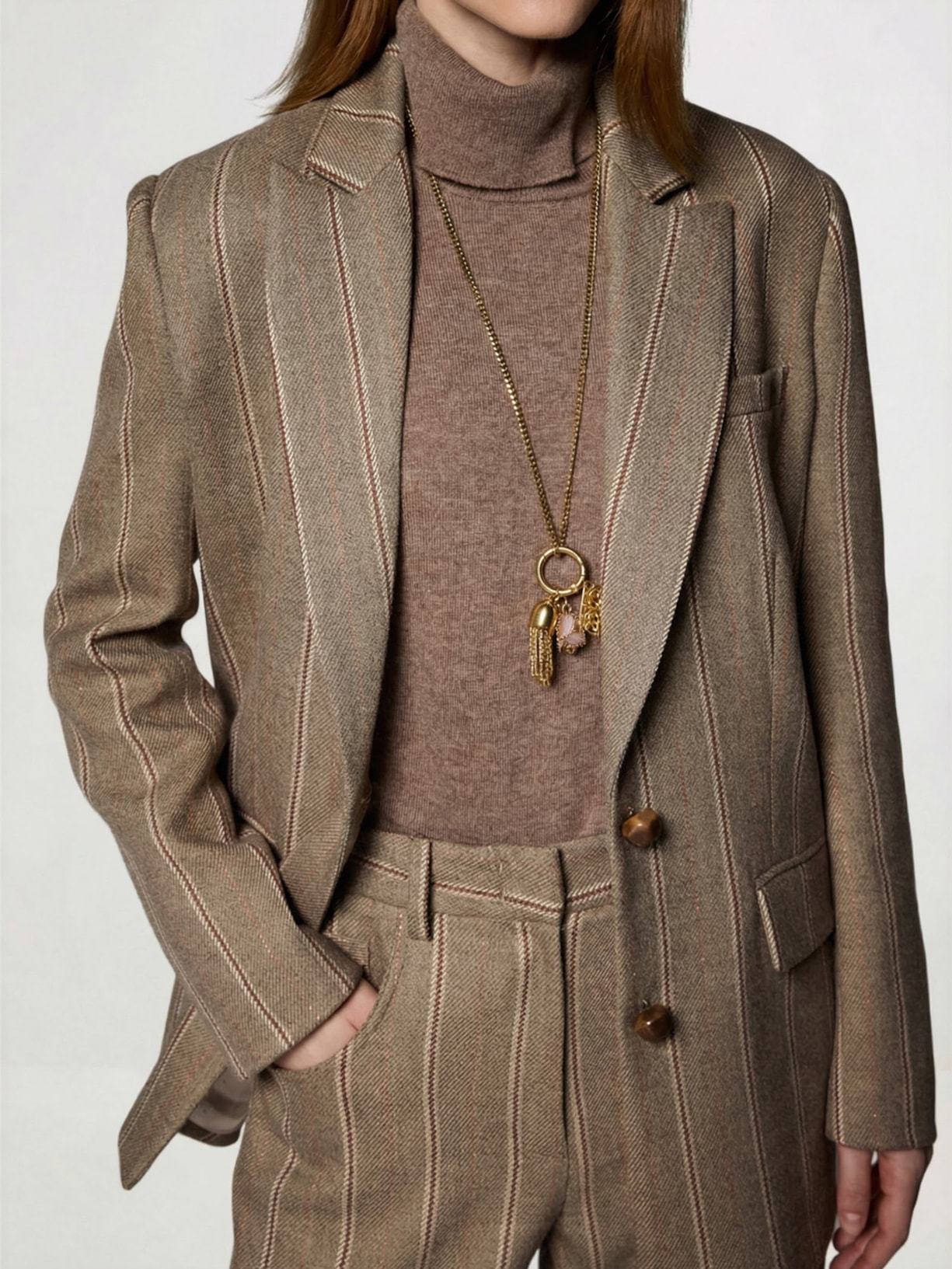 Tricot Feminino Gola Alta I26 Marrom Mixed