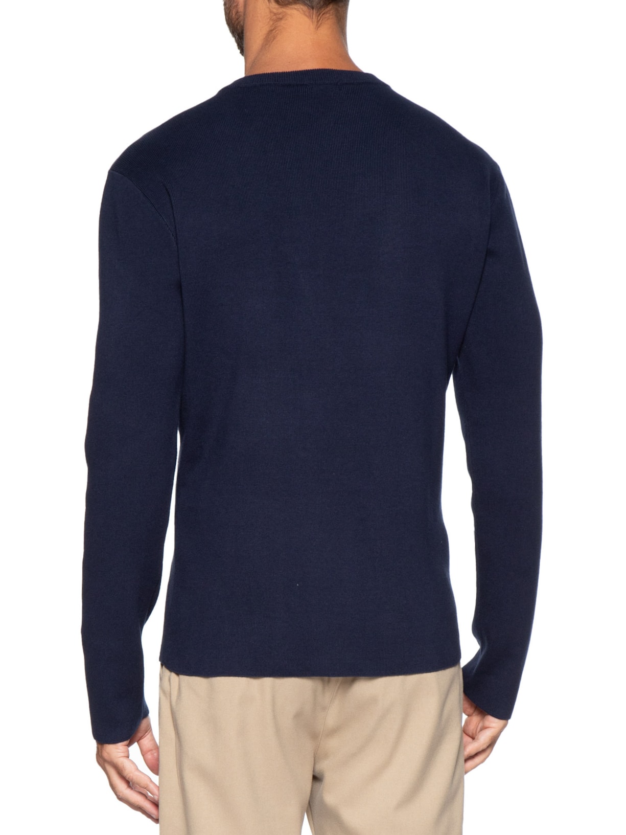 Tricot Manga Longa Masculino Over Solid Cotton Azul Osklen