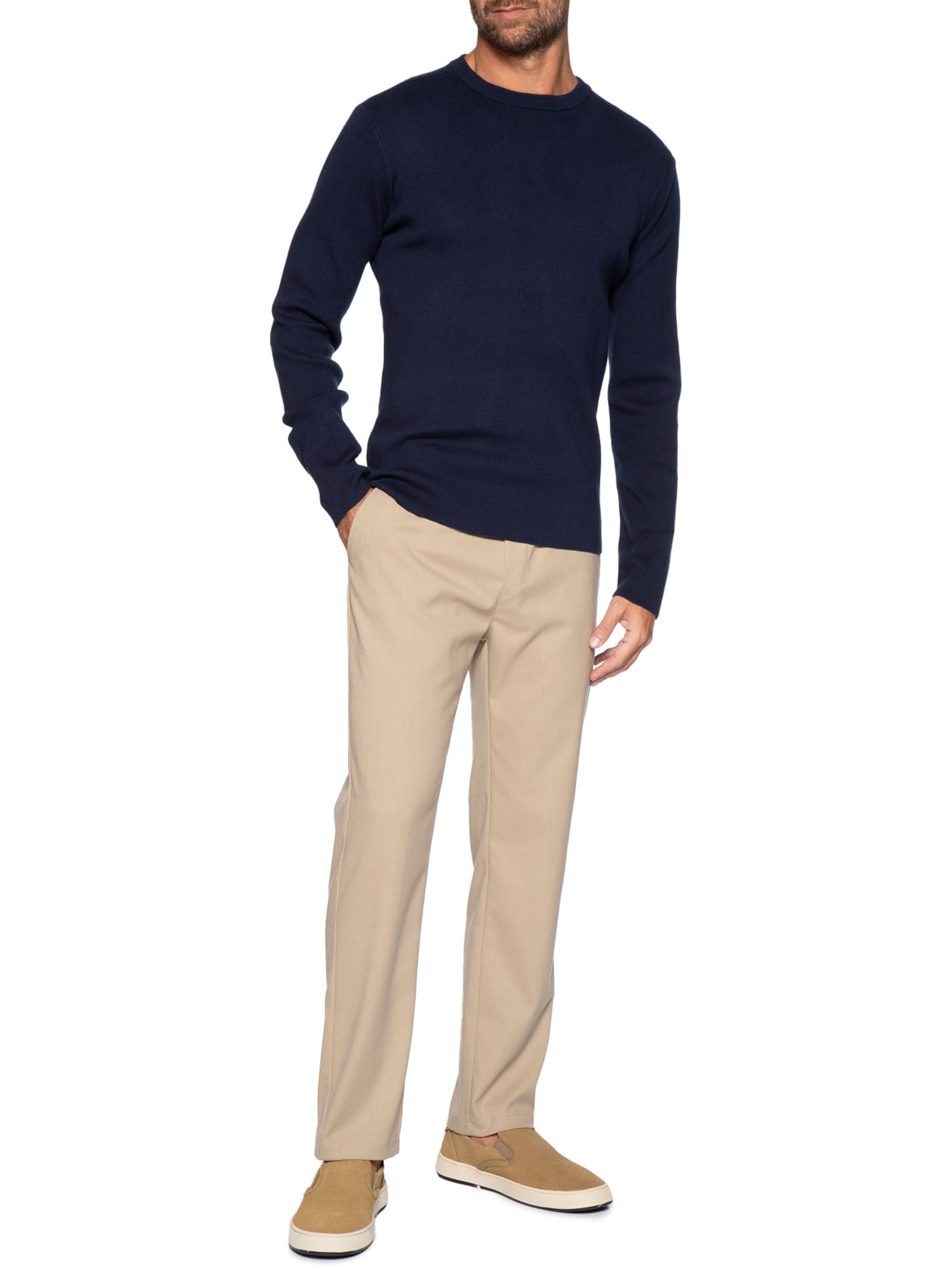 Tricot Manga Longa Masculino Over Solid Cotton – Azul Osklen