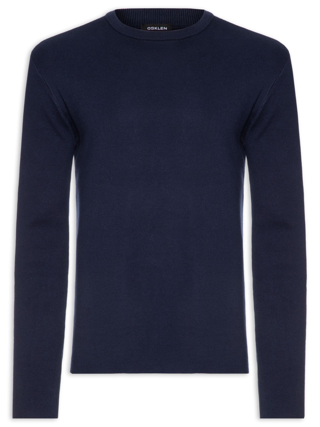 Tricot Manga Longa Solid Cotton Masculino – Azul