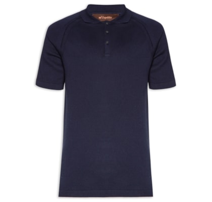 Tricot Masculina Polo Manga Curta - Azul