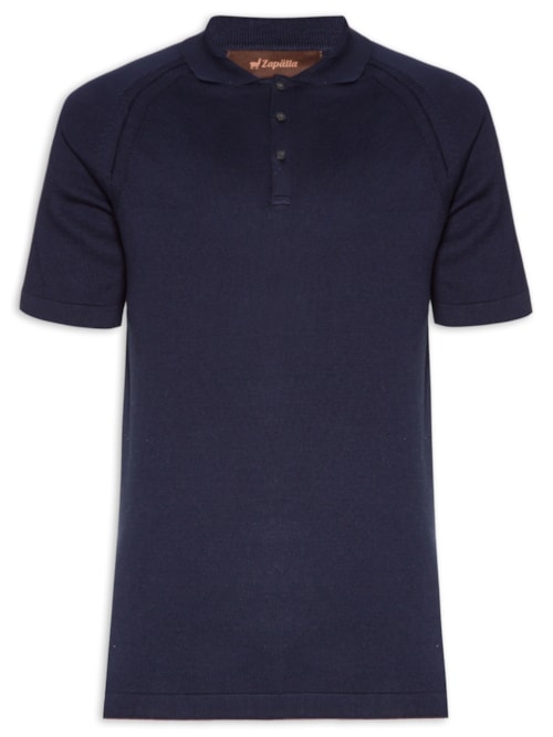 Tricot Masculina Polo Manga Curta - Azul