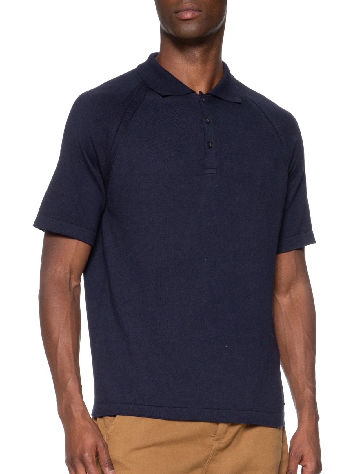 Tricot Masculina Polo Manga Curta Azul Zapalla