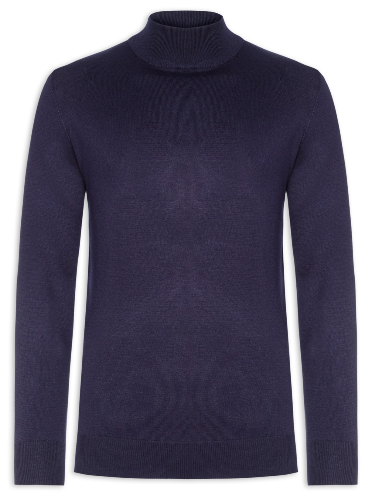 Tricot Masculino Básico Gola Alta Azul Basiq Men