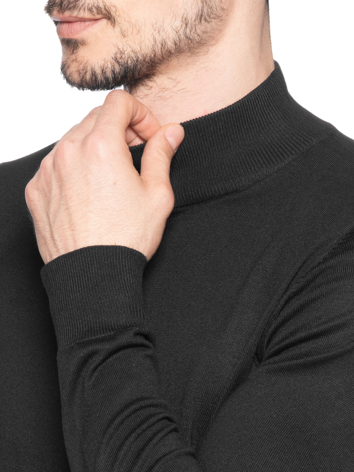 Tricot Masculino Básico Gola Alta Preto Basiq Men