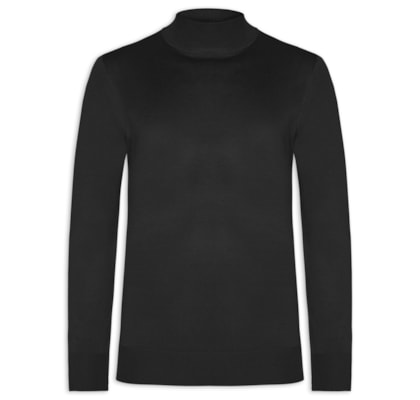Tricot Masculino Básico Gola Alta - Preto