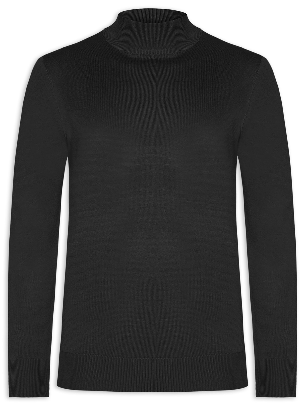Tricot Masculino Básico Gola Alta - Preto