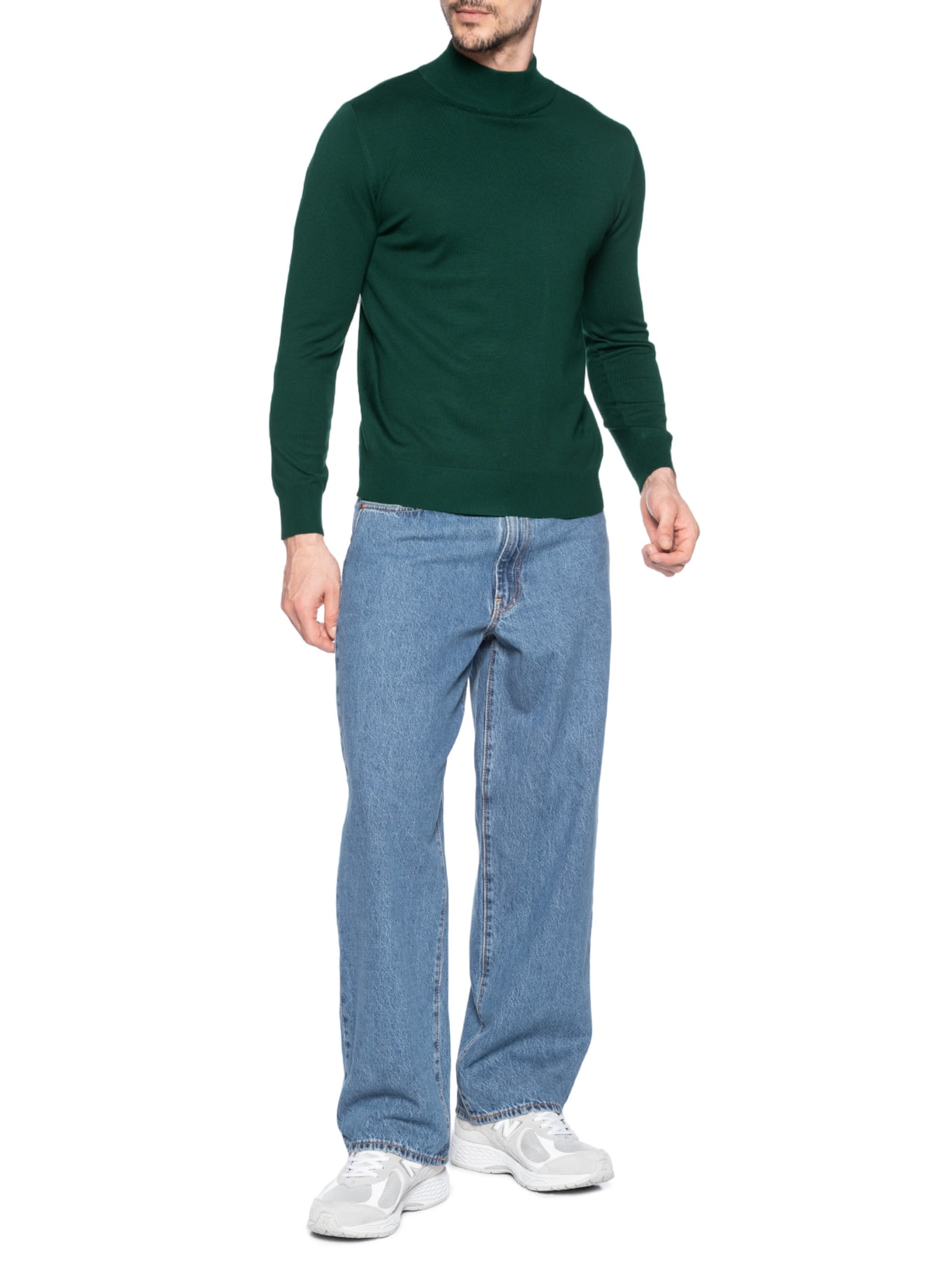 Tricot Masculino Básico Gola Alta Verde Basiq Men