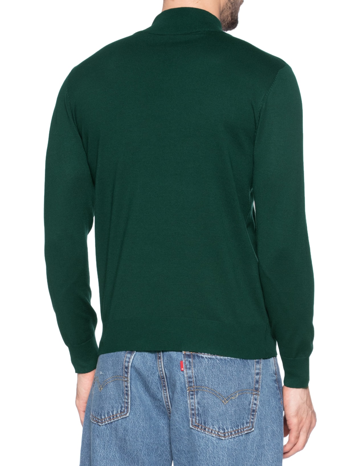 Tricot Masculino Básico Gola Alta Verde Basiq Men