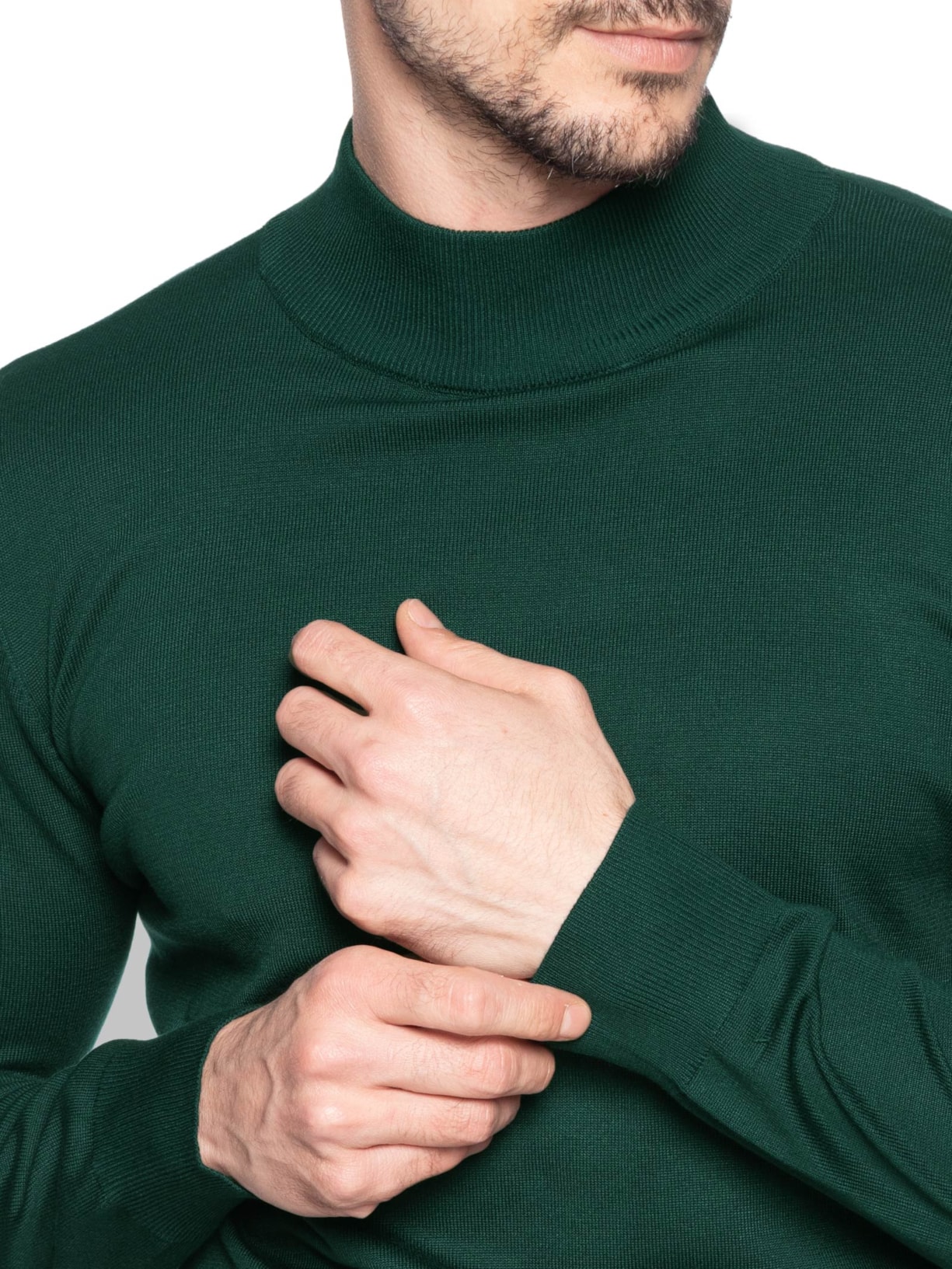 Tricot Masculino Básico Gola Alta Verde Basiq Men