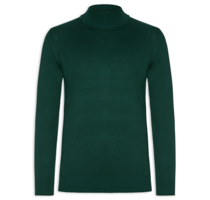 Tricot Masculino Básico Gola Alta - Verde