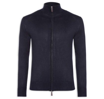 Tricot Masculino Full Zíper Mescla Touch - Azul