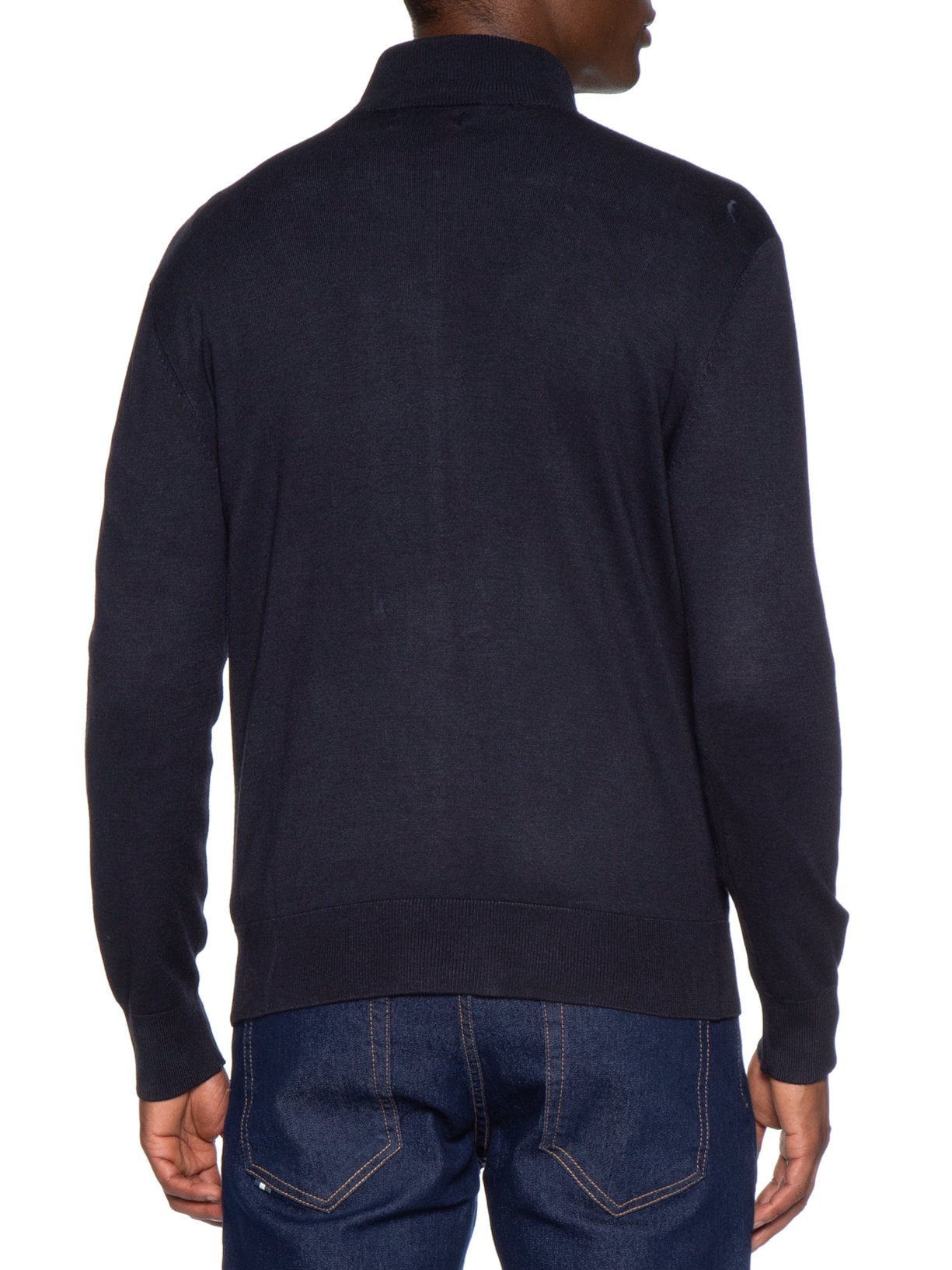 Tricot Masculino Full Zíper Mescla Touch Azul Reserva
