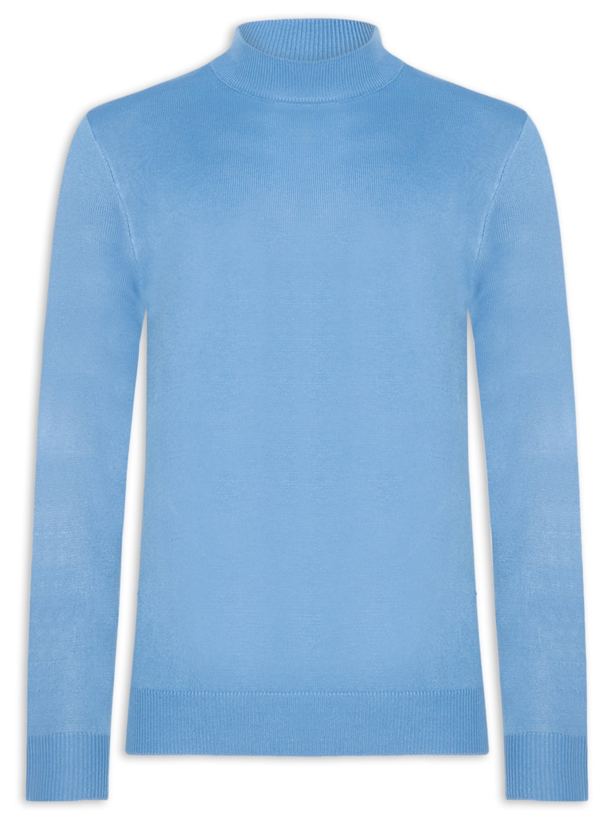 Tricot Masculino Gola Alta Básico Azul Basiq Men