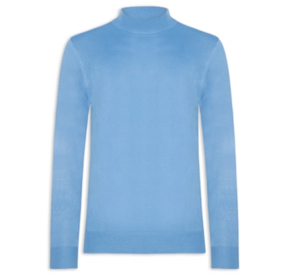 Tricot Masculino Gola Alta Básico - Azul