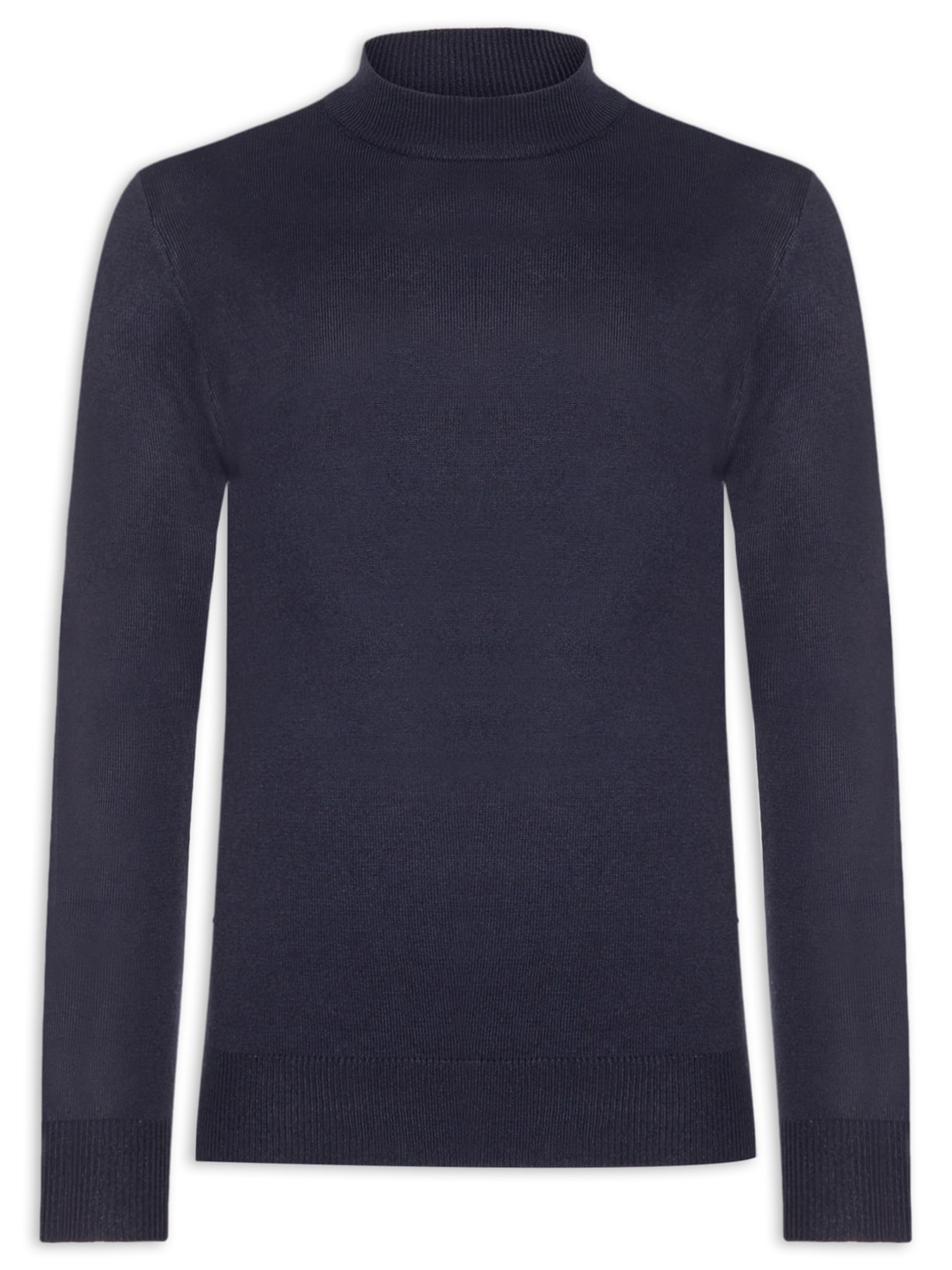 Tricot Masculino Gola Alta Básico Azul Basiq Men