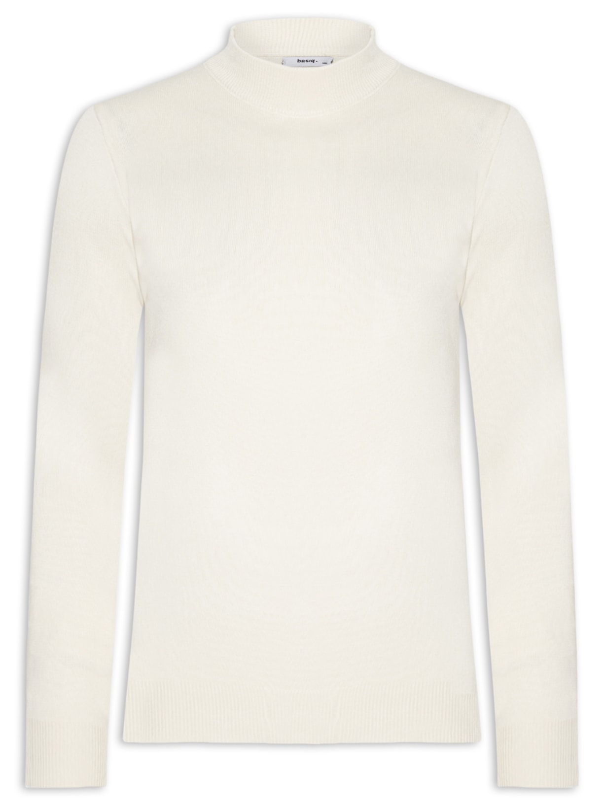 Tricot Masculino Gola Alta Básico - Bege