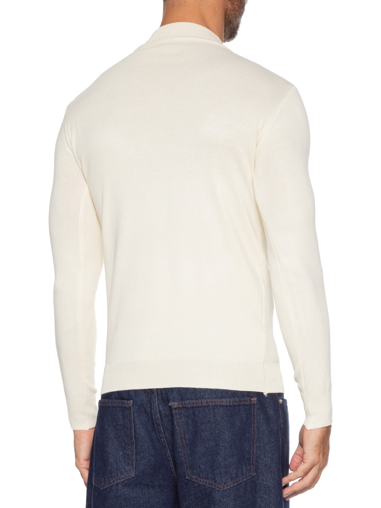 Tricot Masculino Gola Alta Básico Bege Basiq Men