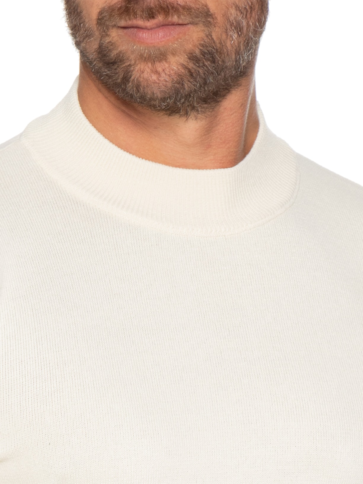 Tricot Masculino Gola Alta Básico Bege Basiq Men