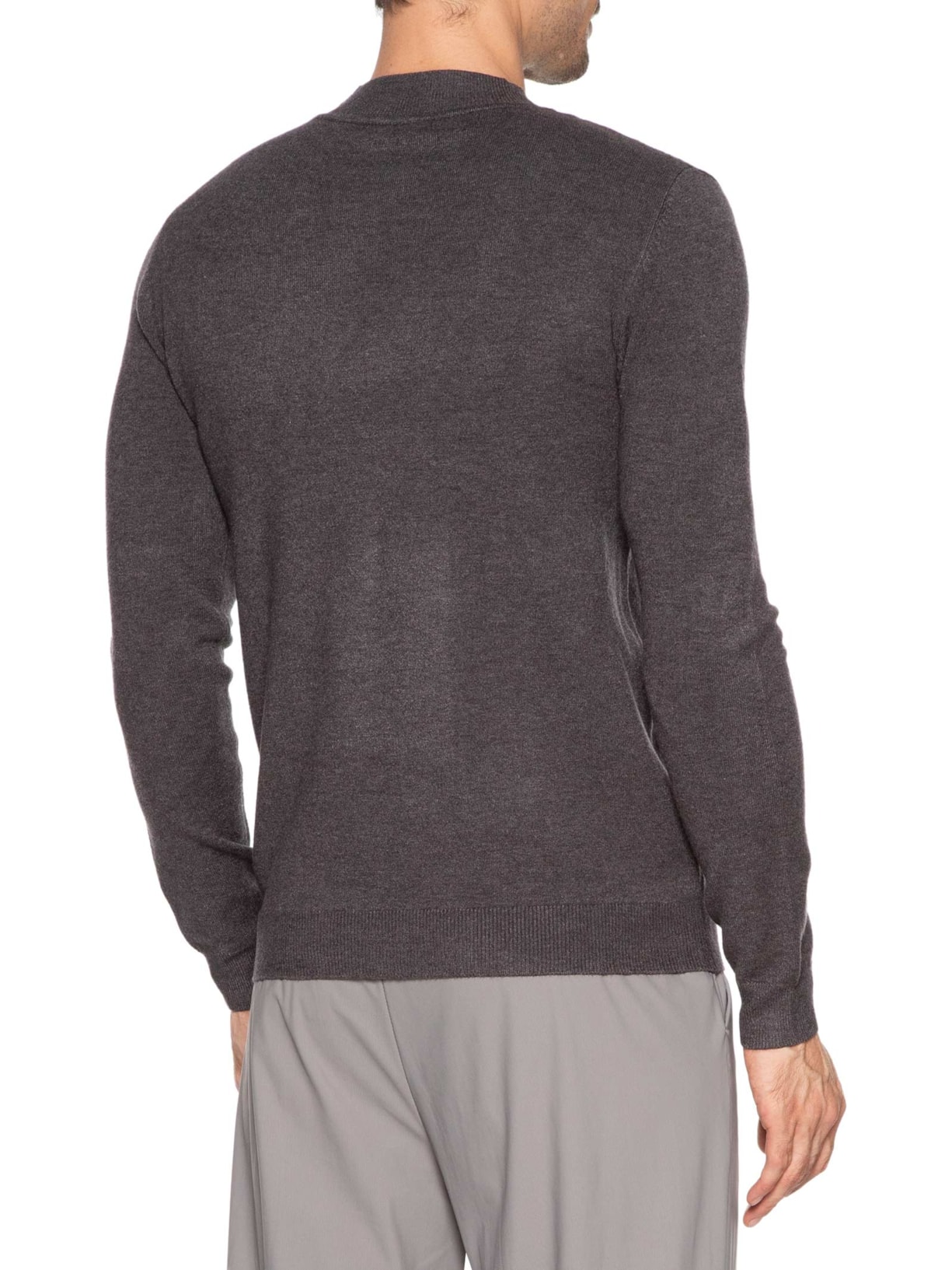 Tricot Masculino Gola Alta Básico Cinza '2 Essential