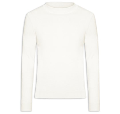 Tricot Masculino Gola Alta Básico - Off White