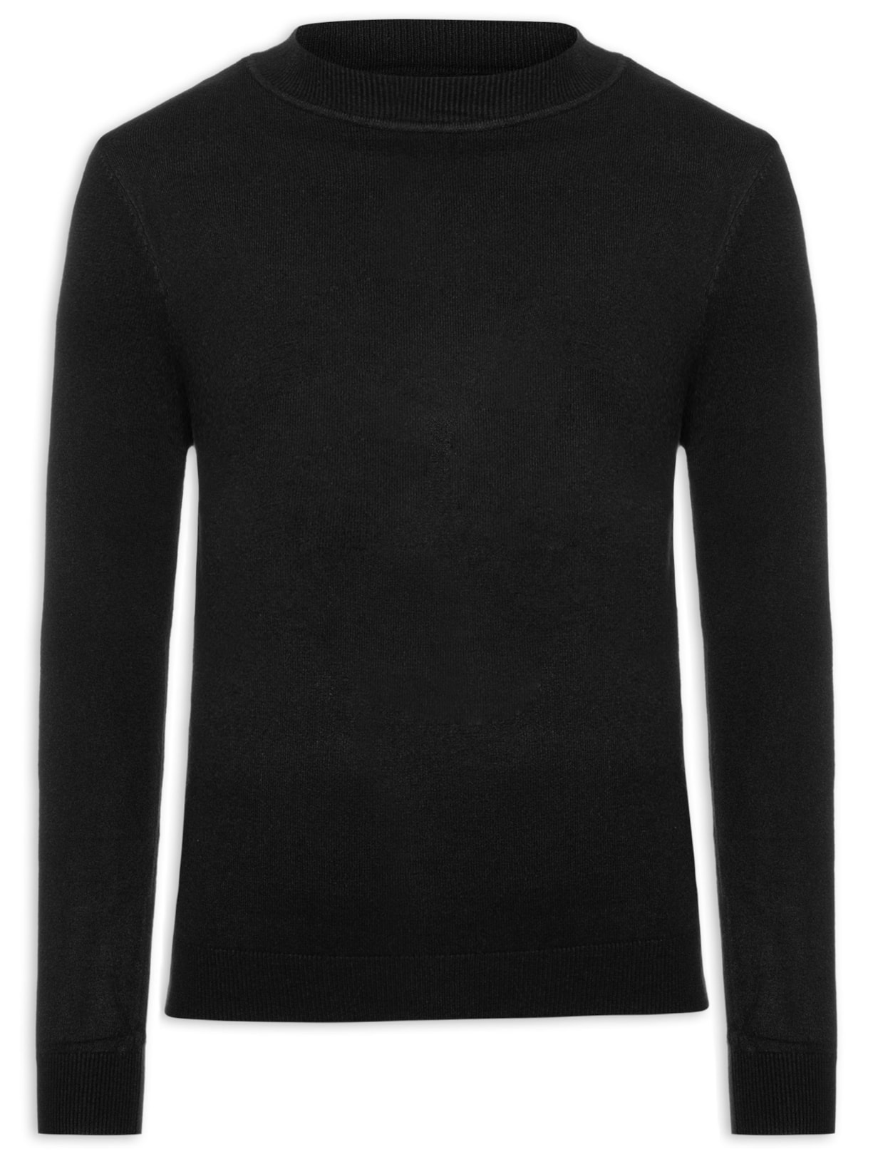 Tricot Masculino Gola Alta Básico - Preto