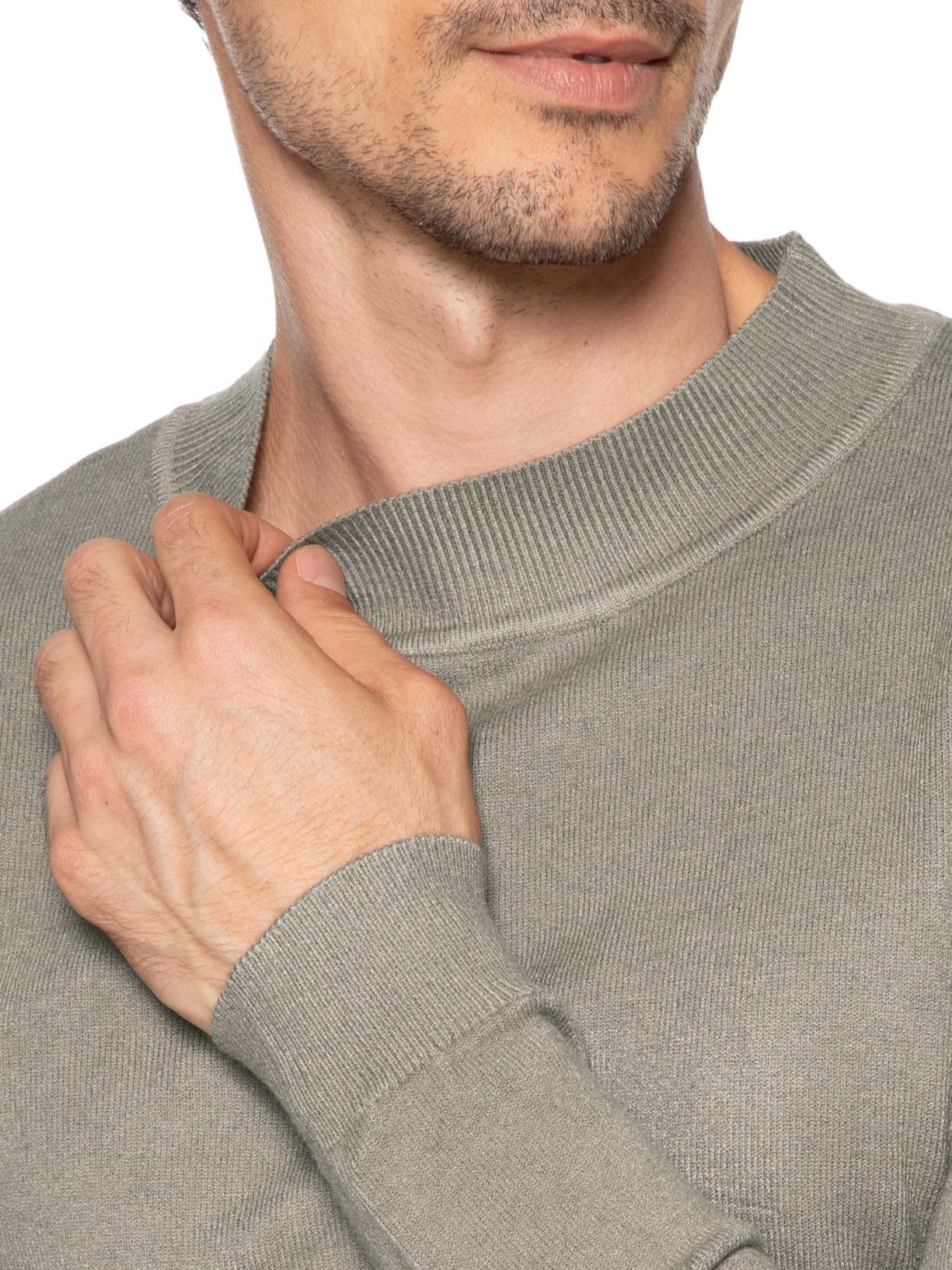 Tricot Masculino Gola Alta Básico Verde '2 Essential