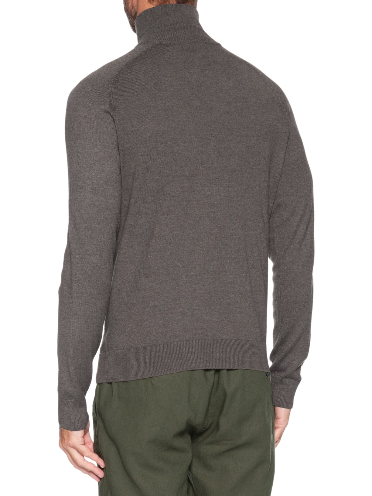 Tricot Masculino Gola Alta Com Fechamento Duplo – Marrom '2 Essential