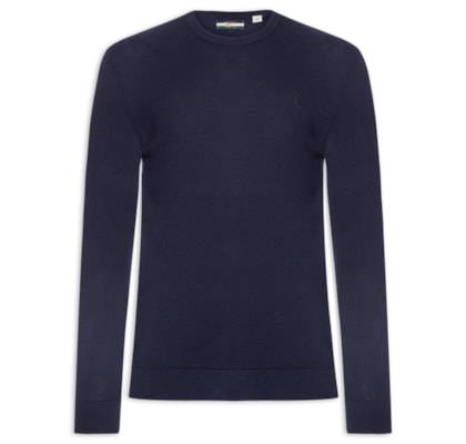 Tricot Masculino Gola Careca - Azul