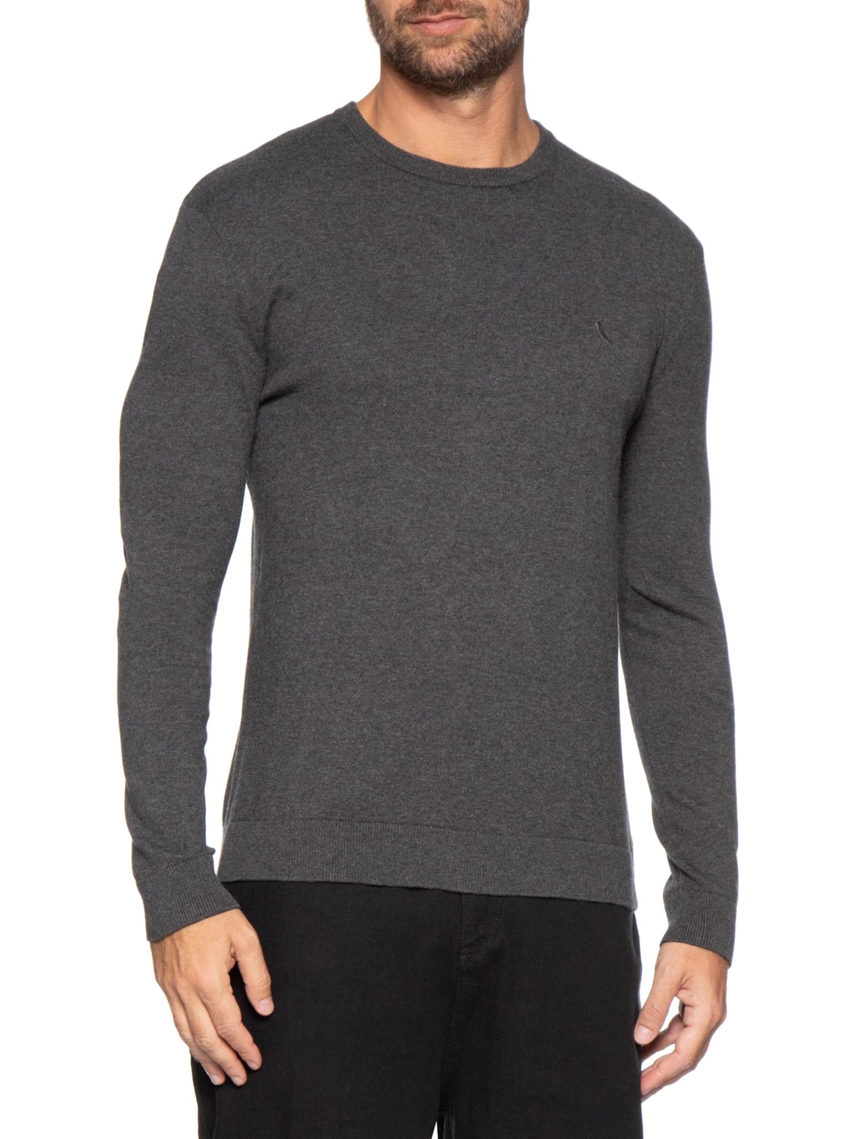 Tricot Masculino Gola Careca Cinza Reserva