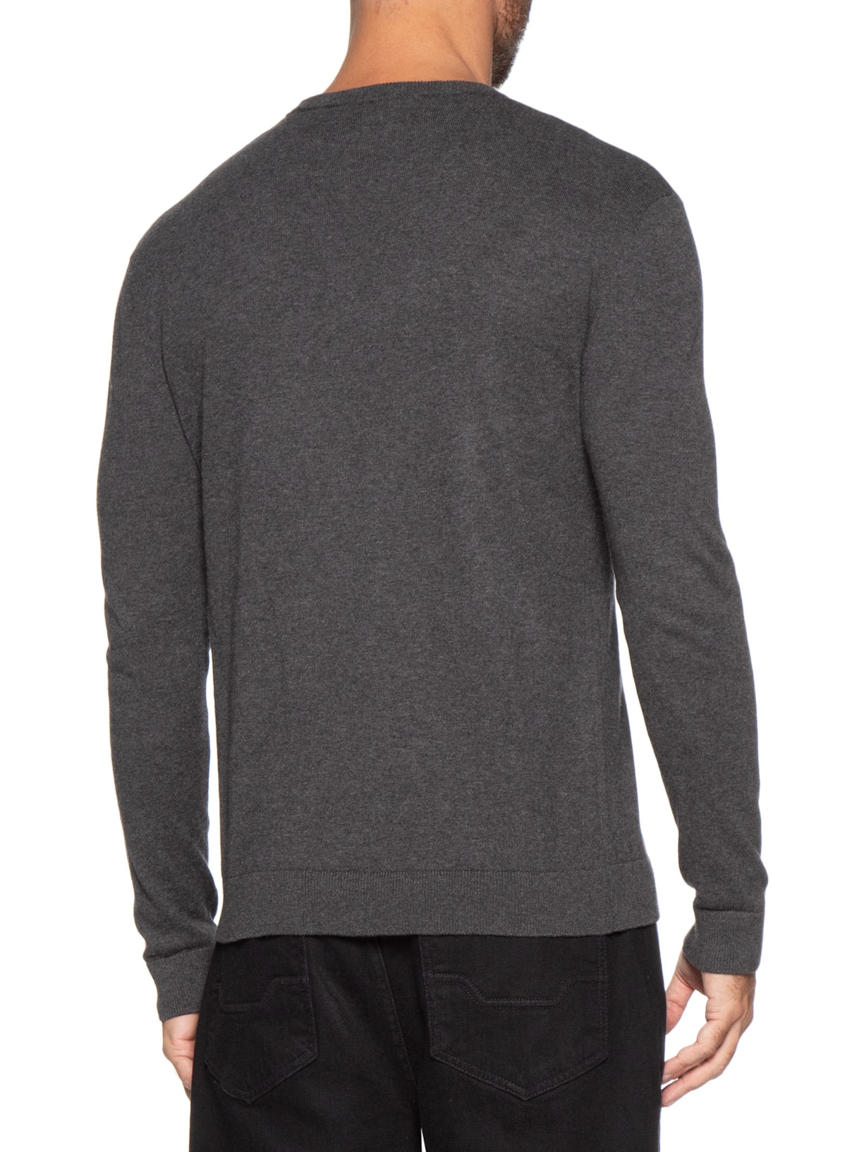 Tricot Masculino Gola Careca Cinza Reserva