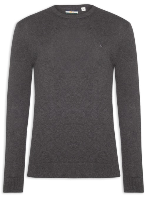 Tricot Masculino Gola Careca - Cinza