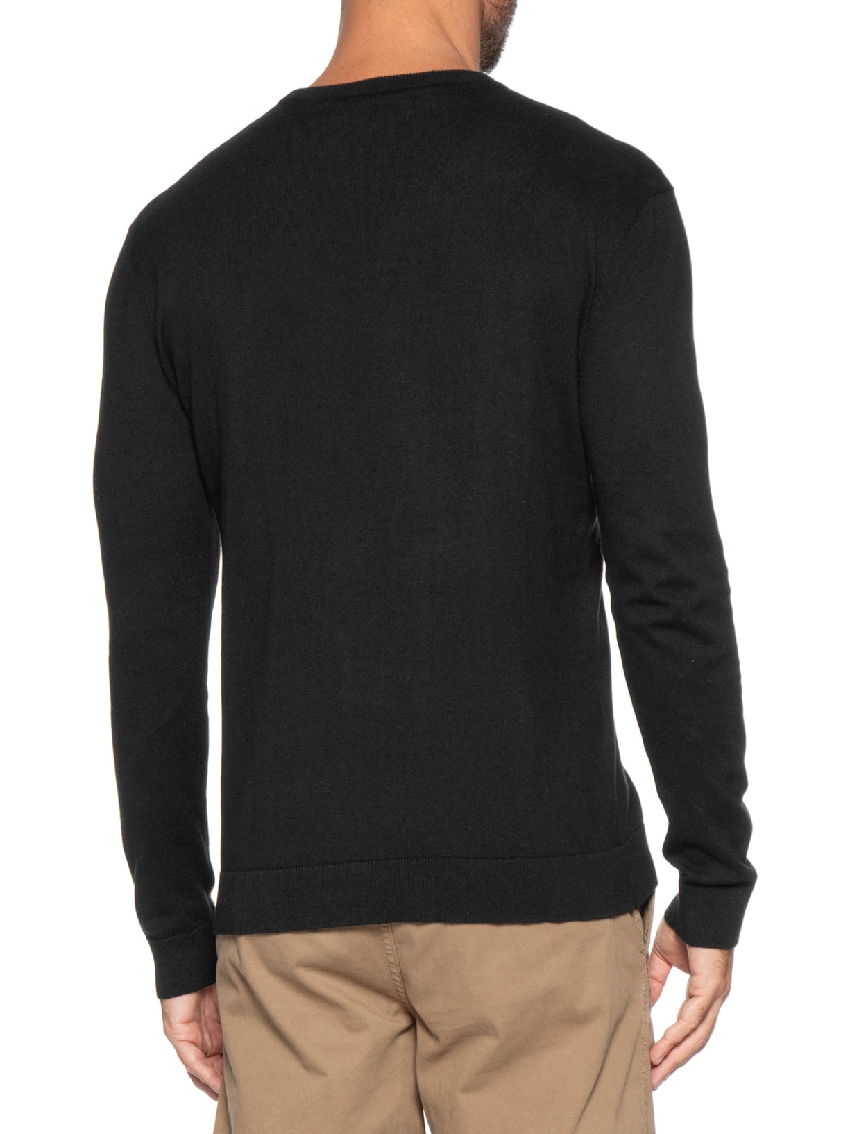 Tricot Masculino Gola Careca Preto Reserva