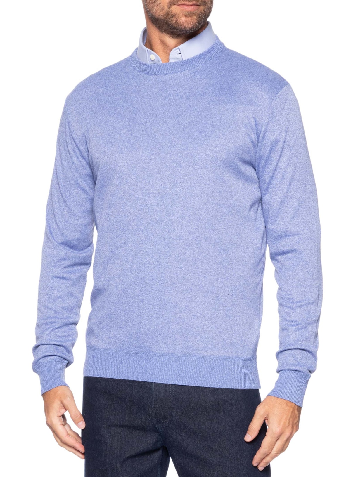 Tricot Masculino Gola Redonda Azul Basiq Men