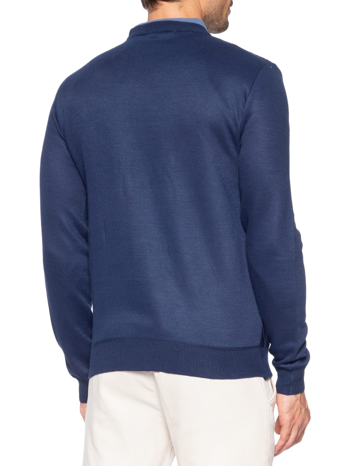 Tricot Masculino Gola Redonda Texturizado Azul '2 Essential