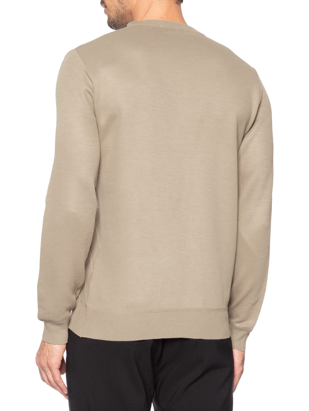 Tricot Masculino Gola Redonda Texturizado Bege '2 Essential