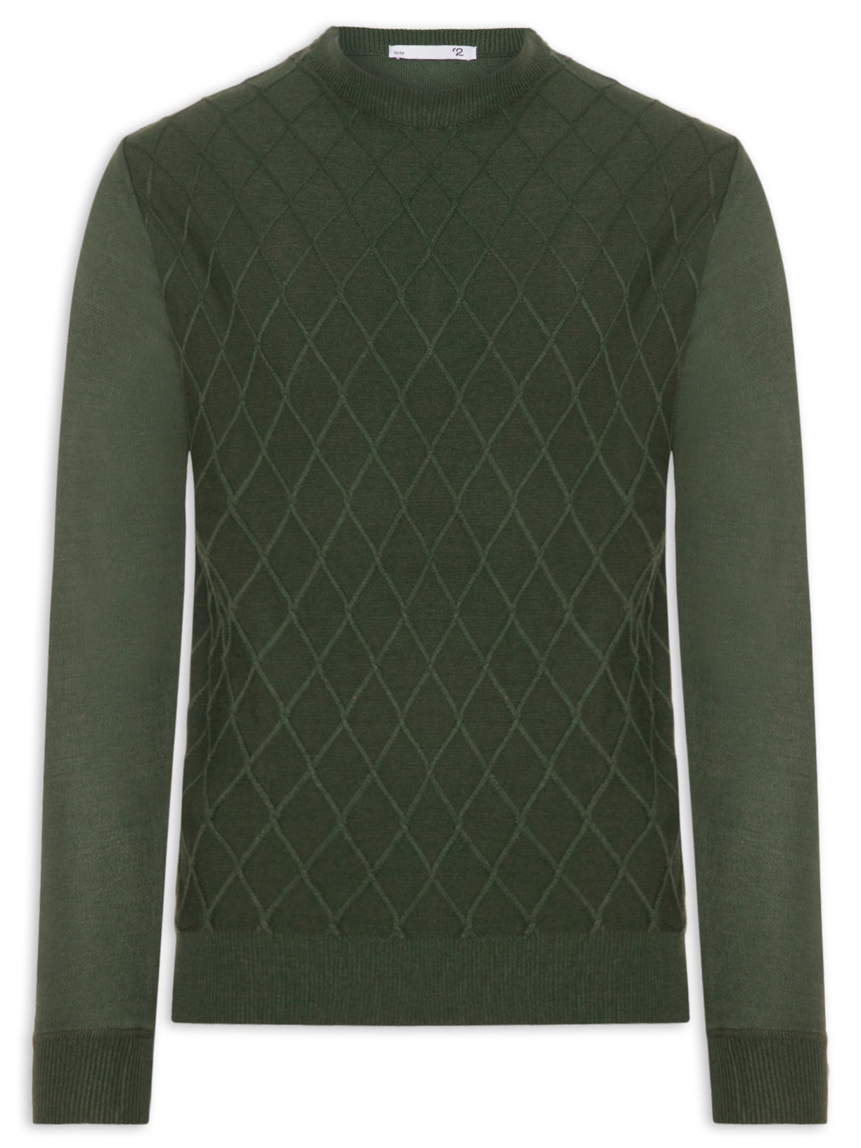 Tricot Masculino Gola Redonda Texturizado Verde '2 Essential