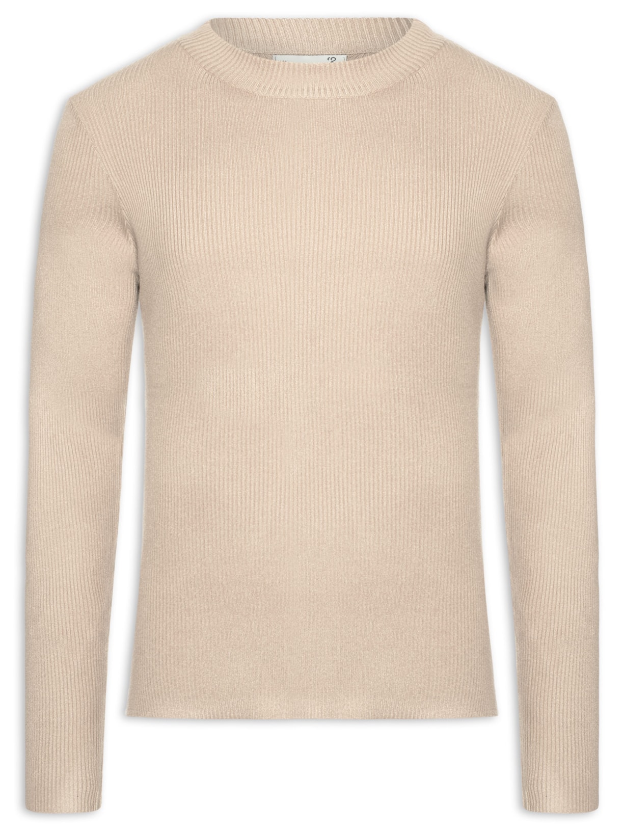 Tricot Masculino Gola Redonda Viscose Bege '2 Essential