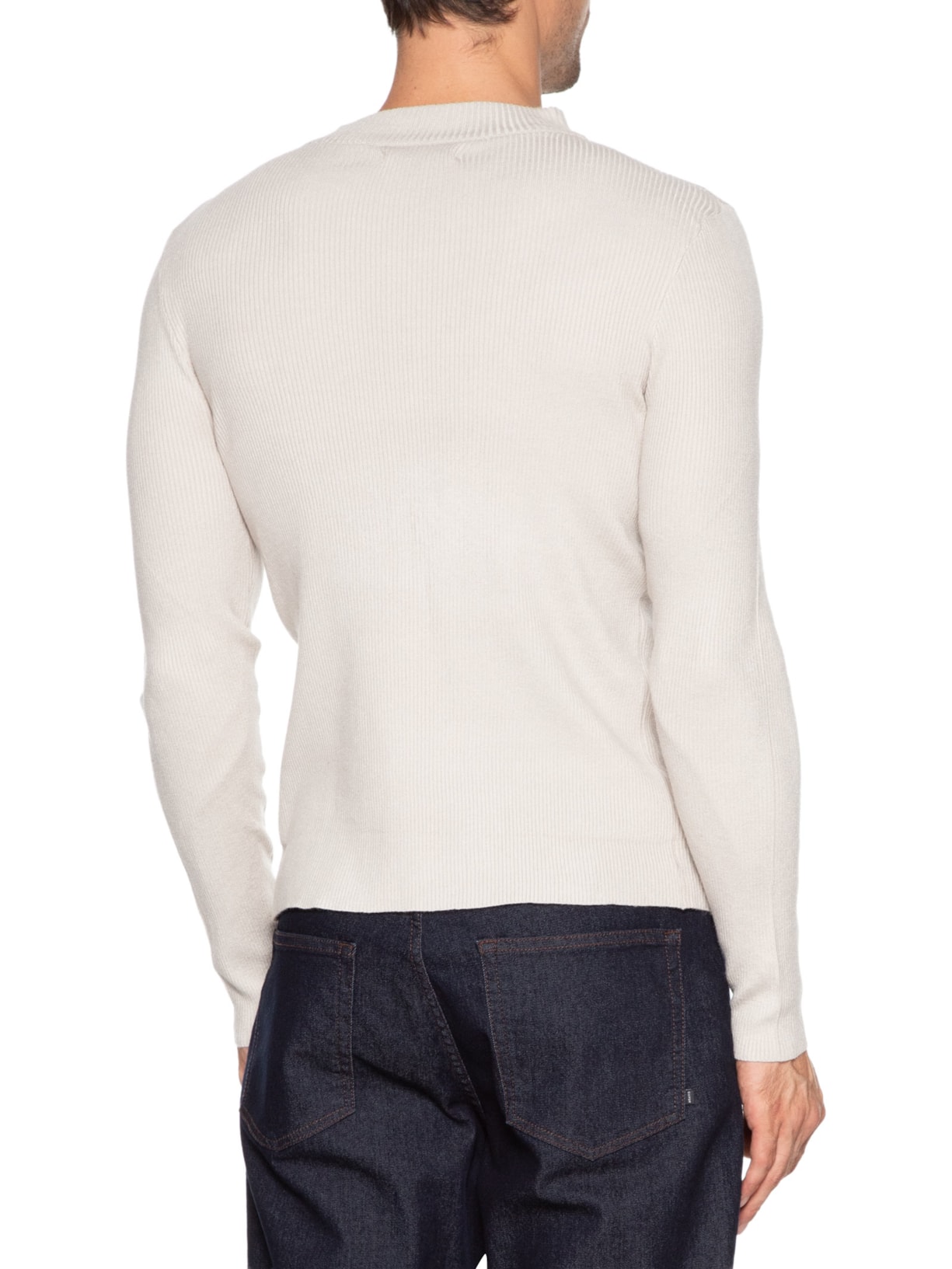 Tricot Masculino Gola Redonda Viscose Cinza '2 Essential