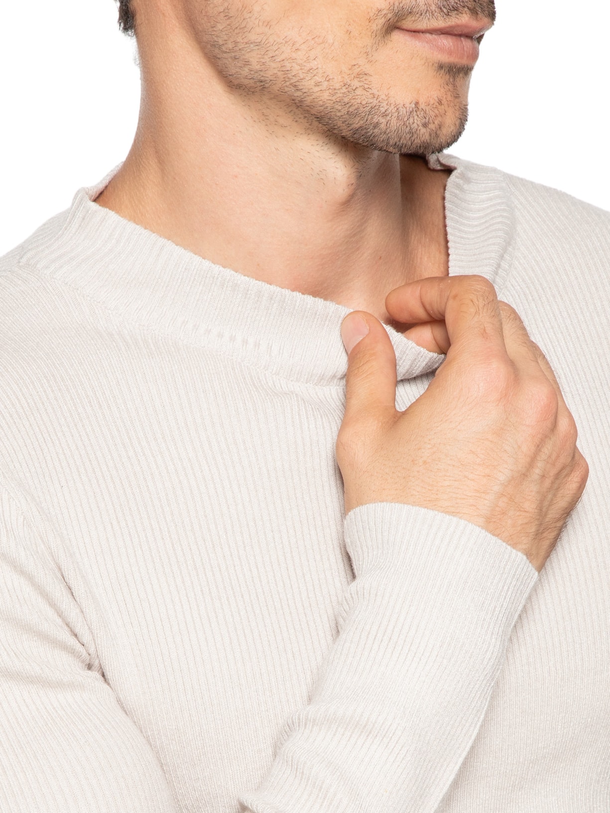 Tricot Masculino Gola Redonda Viscose Cinza '2 Essential