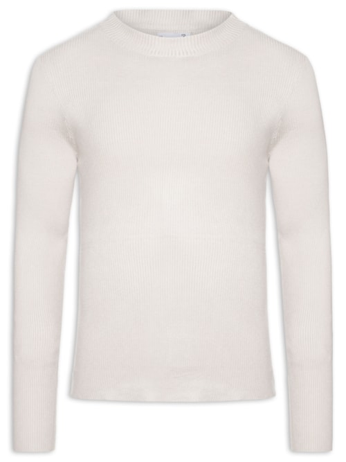 Tricot Masculino Gola Redonda Viscose - Cinza