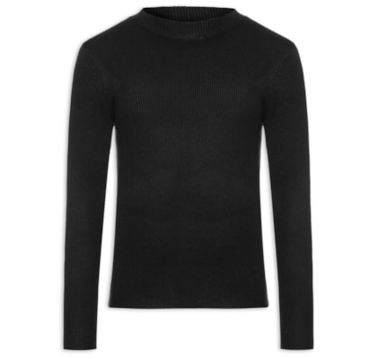 Tricot Masculino Gola Redonda Viscose - Preto