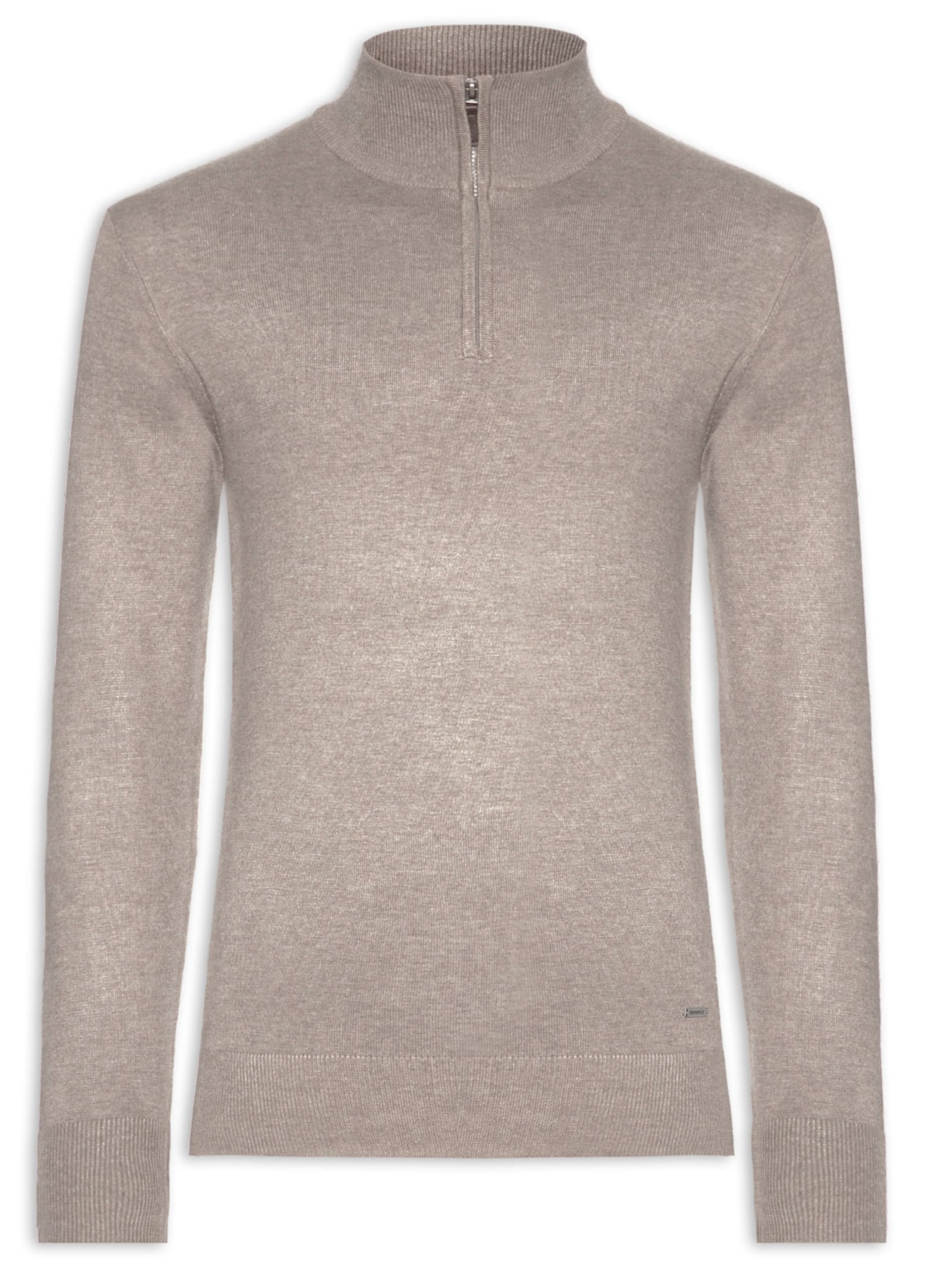 Tricot Masculino Meio Zíper Mescla Touch - Cinza